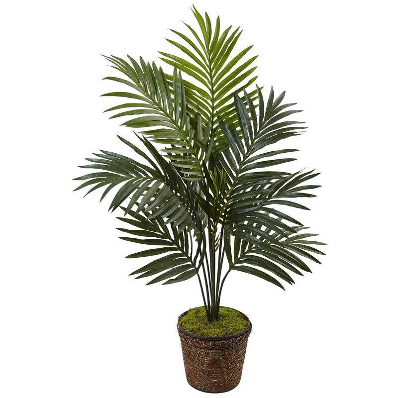 Nearly Natural 4-ft Kentia Palm Tree in Planter