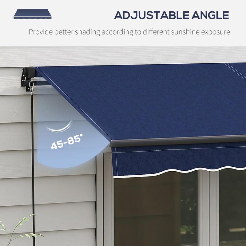 Hivvago 8' x 6.5' Manual Retractable Sunshade Awning image number 4
