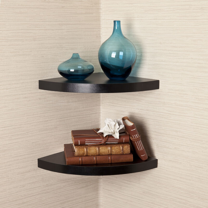 Laminate Corner Radial Shelves (Set of 2)