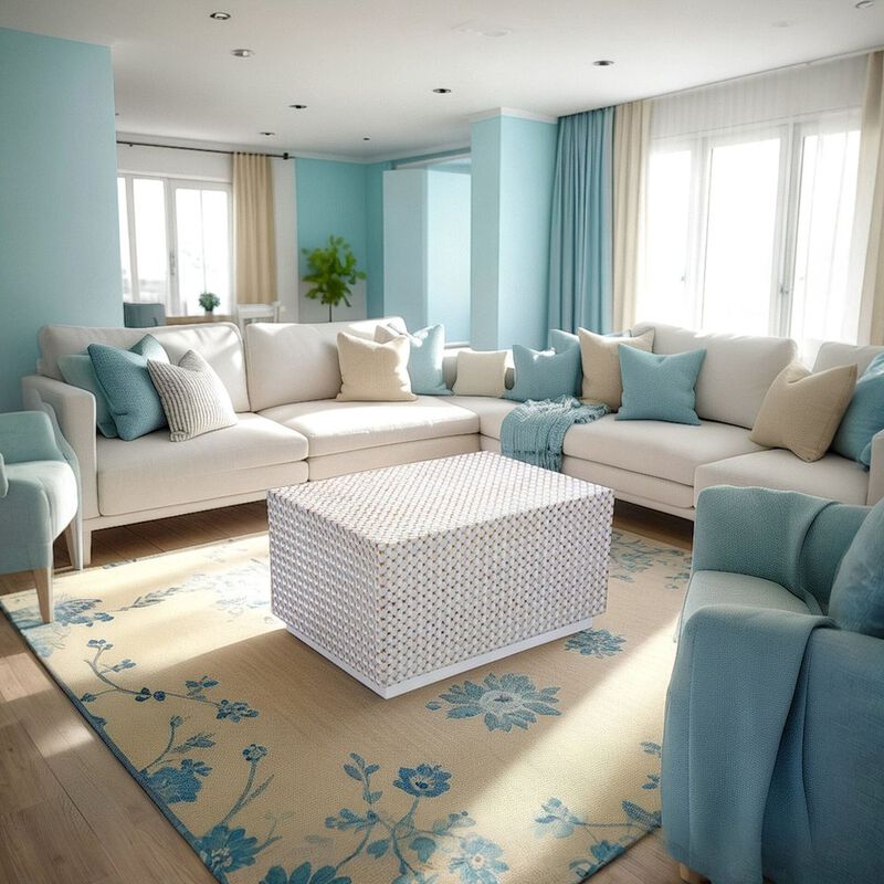 Carolina Chair & Table Dimple Rectangular Coffee Table - Whitewash