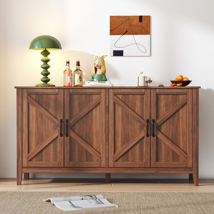 Merax Freestanding 4-Door Sideboard Storage Cabinet