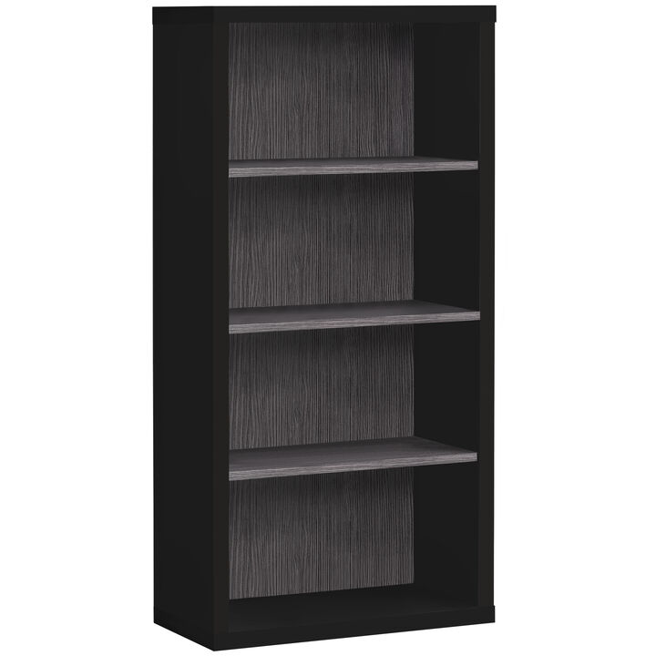 Wood Bookcase with Multiple Shelves for Home Office or Living Room Storage