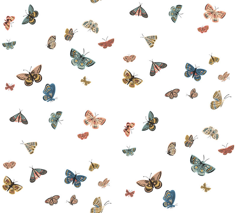 Butterfly House White Peel & Stick Wallpaper