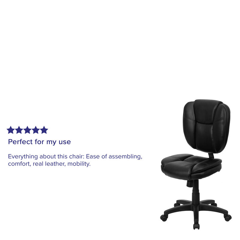 Caroline Mid-Back Fabric Multifunction Swivel Ergonomic Task Office Chair with Pillow Top Cushioning image number 2
