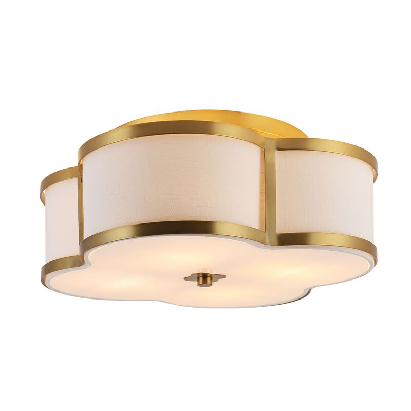Quatrefoil Scalloped Shade Metal Classic Glam LED Flush Mount