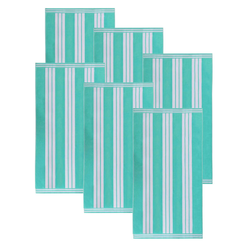 Cabana-Style Striped Cotton Beach Towel Set, Extra-Large and Absorbent image number 0