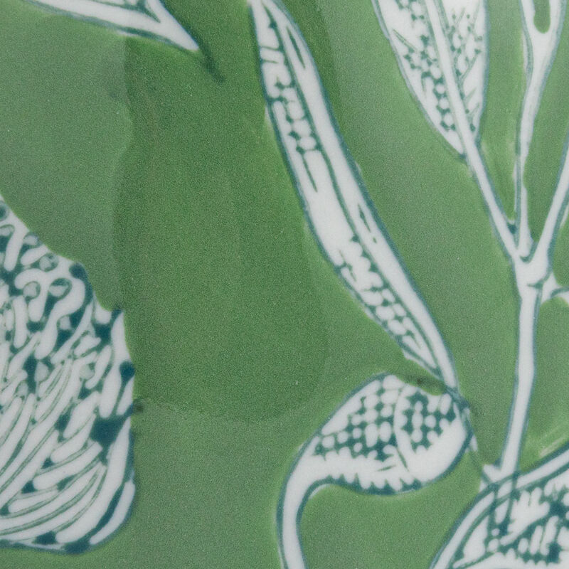 Decorative Ceramic Ginger Jar with Lid, Green image number 5