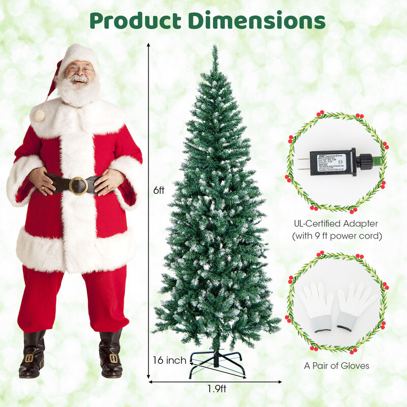 Pre-Lit Artificial Christmas Tree with Snowy Branch Tips for a Wintery and Festive Holiday Atmosphere image number 4