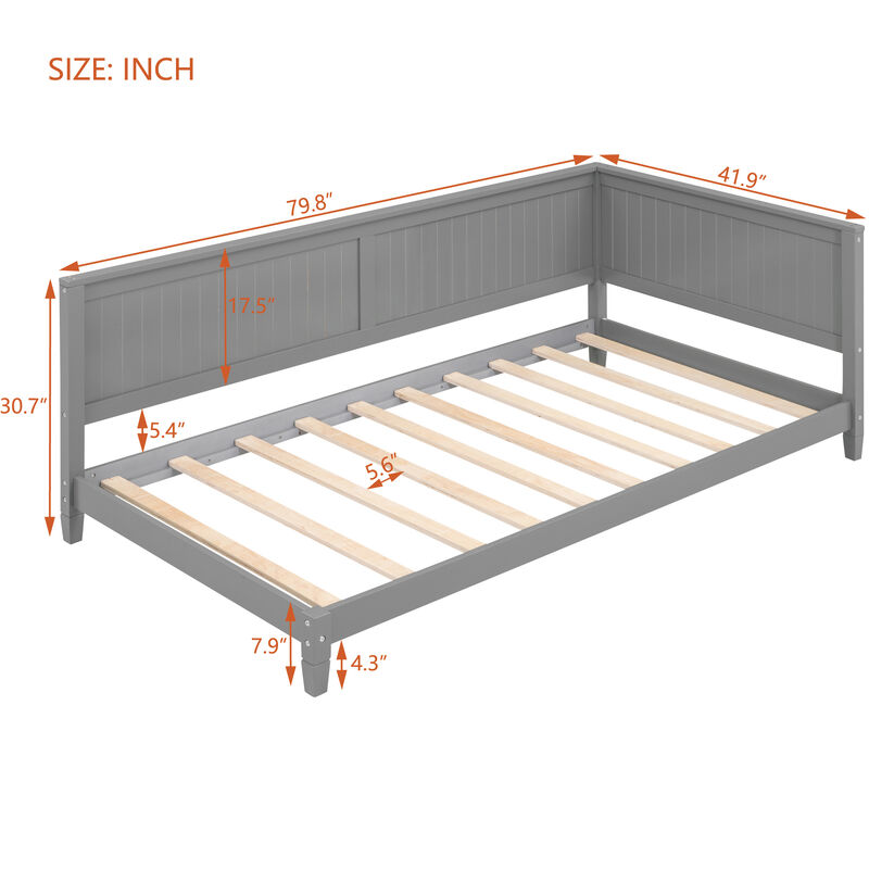 Whisen Classic Design Wood Daybed, Sofa Bed with Backrset and Unique Armrset image number 9