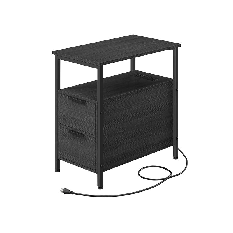 Side Table with Charging Station for Convenient Power Access and Modern Design