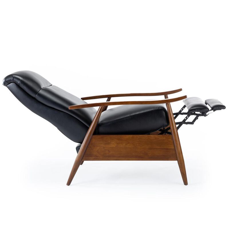 Comfort Pointe Solaris Wood Arm Push Back Recliner - Black