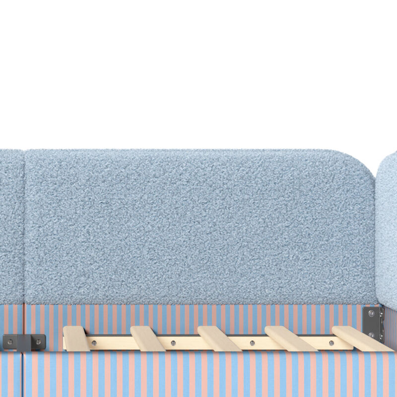 Hemzas Teddy Boucl&eacute; Upholstered Kids Daybed Frame image number 7