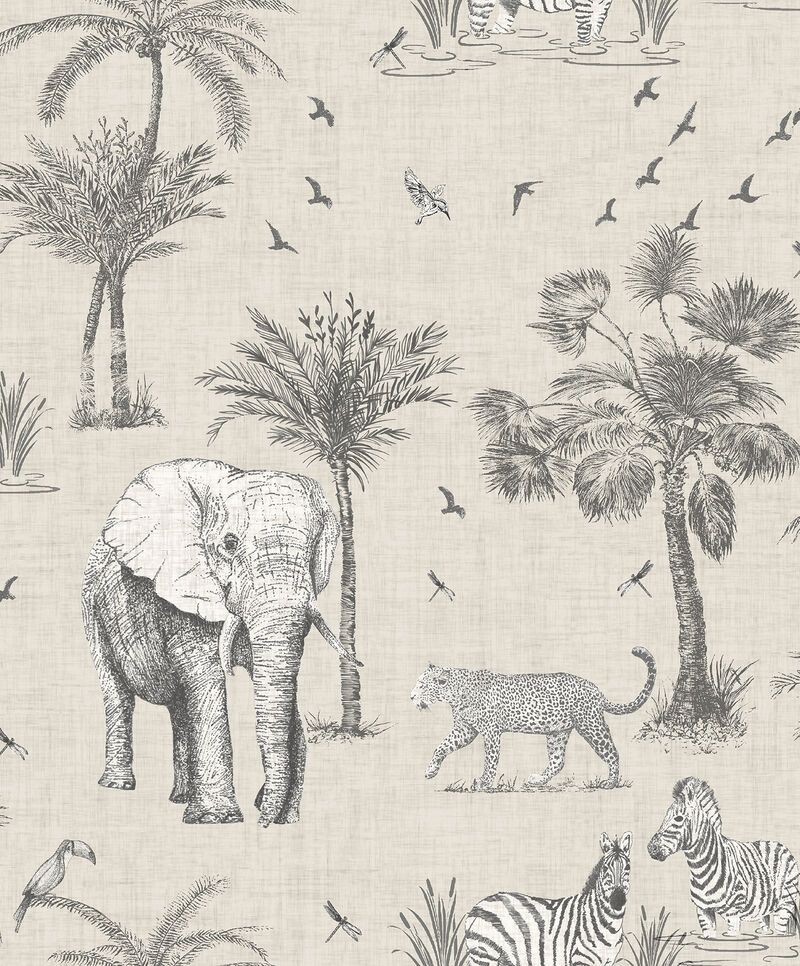 Lionel Grey Safari Lagoon Wallpaper image number 0