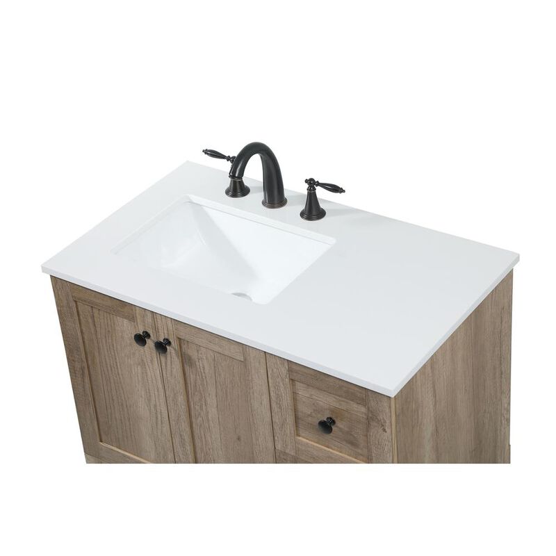 Elegant Kitchen and Bath 32 inch Single bathroom vanity in natural oak