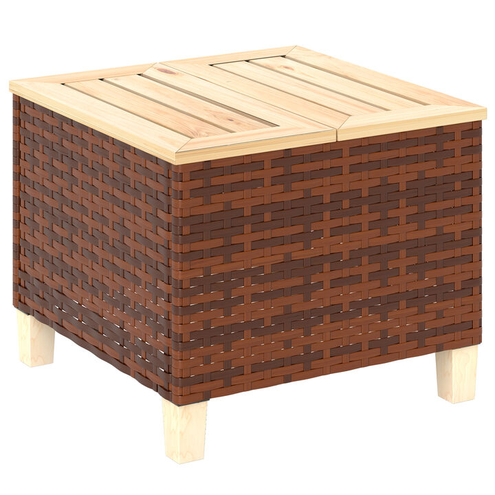 Hivvago Patio End Table with Fir Wood Legs