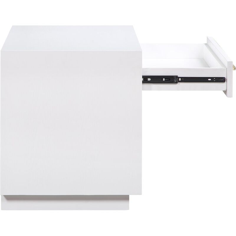 Meridian Furniture Avery White Wood Veneer Night Stand