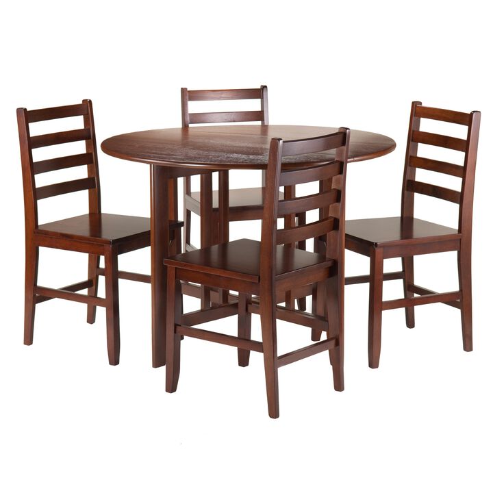 Winsome Alamo Dining, 4 Chairs, Walnut