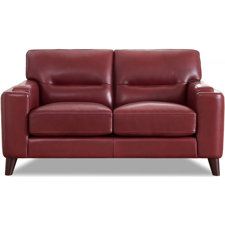 Elm Top Grain Leather Loveseat