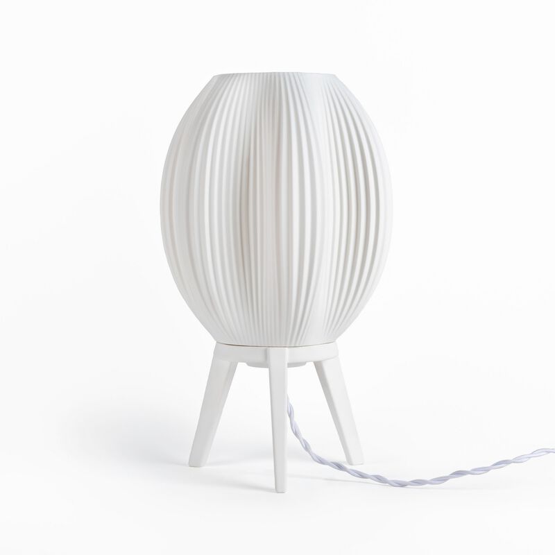 Wavy Modern Contemporary Plant-Based PLA 3D Printed Dimmable LED Table Lamp