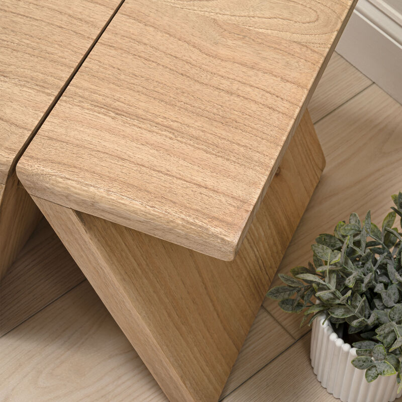 Jack Rustic Scandinavian Handcrafted Solid Mindi Wood Sculptural Base Accent Stool image number 6