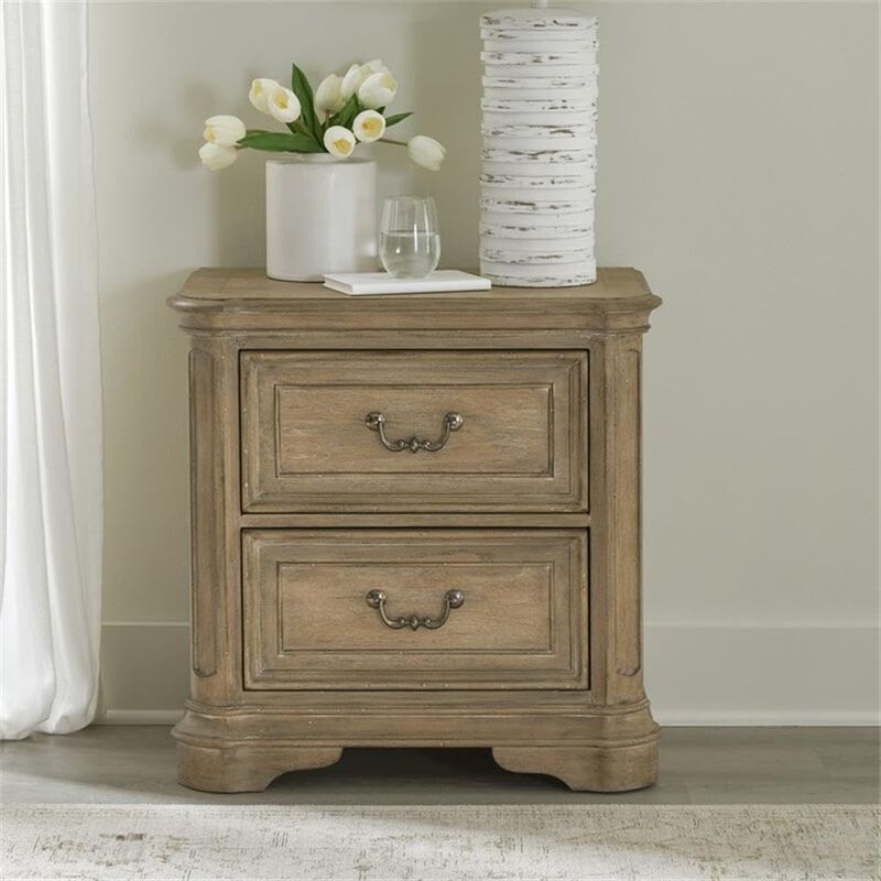 Liberty Furniture Weathered Bisque Nightstand with 2 Drawers and Traditional Design image number 0
