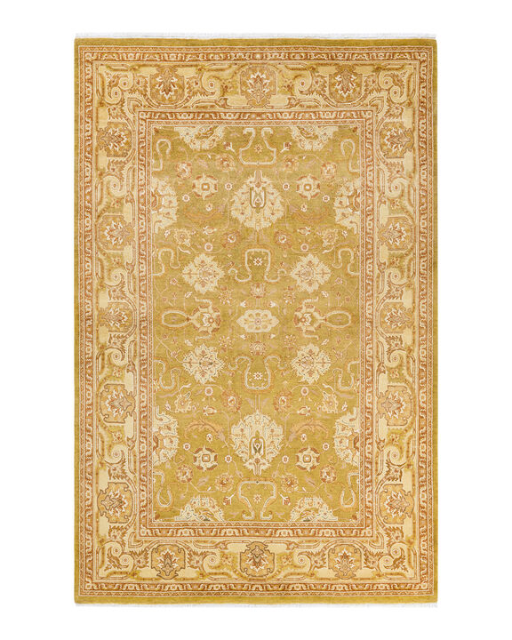 Eclectic, One-of-a-Kind Hand-Knotted Area Rug  - Green, 5' 10" x 9' 2"