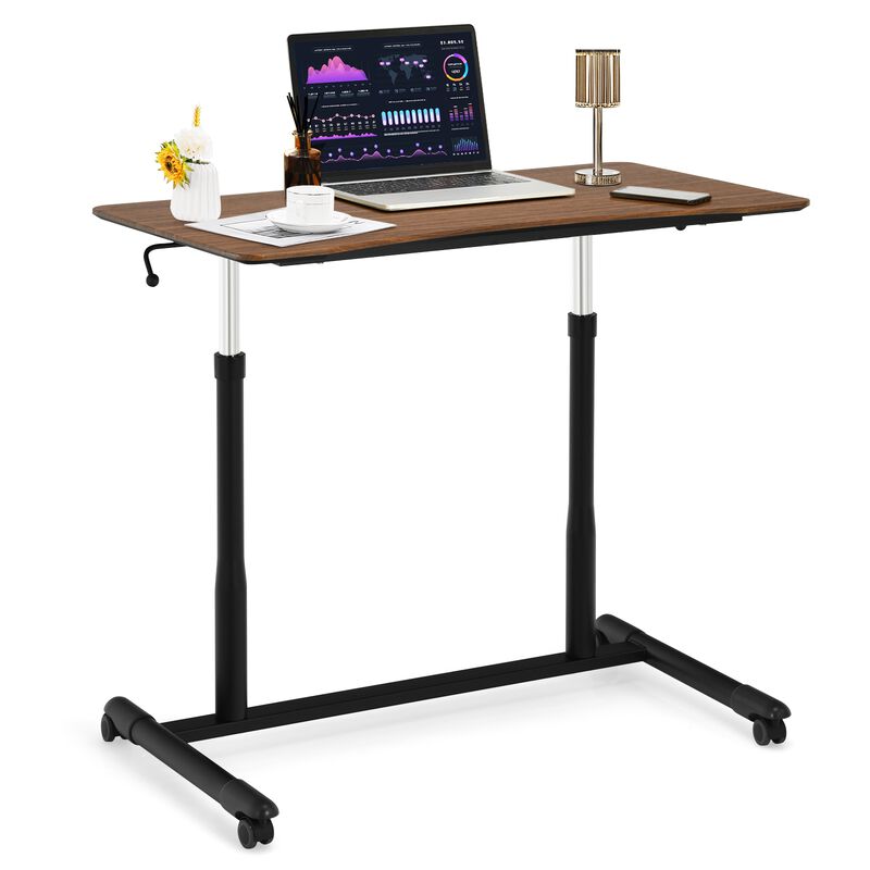 Height Adjustable Computer Desk Sit to Stand Rolling Notebook Table
