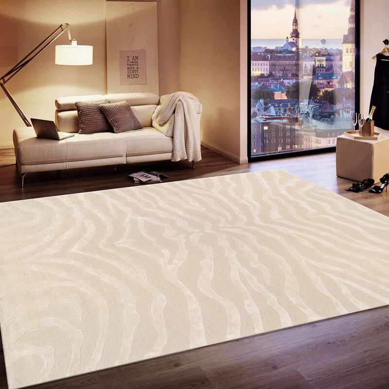 Pasargad Home Edgy Hand-Tufted Cream Transitional Area Rug image number 4