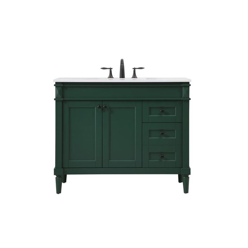 Elegant Kitchen and Bath 42 inch Single bathroom vanity in green