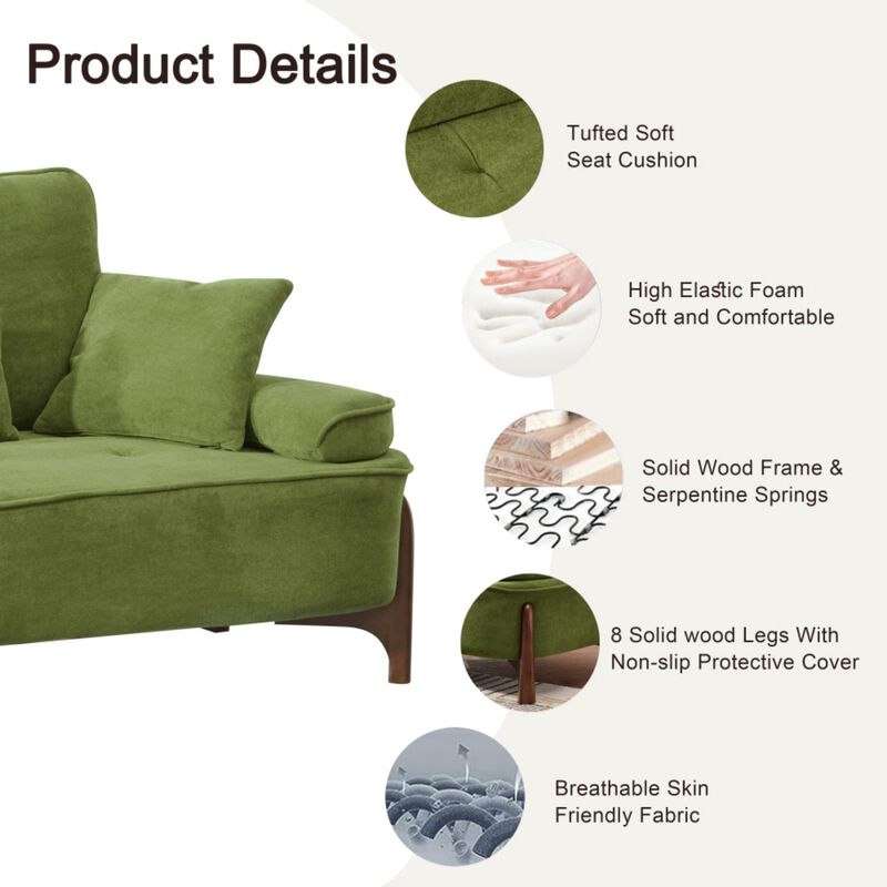 Wipelt Comfortable Deep-Seated Sectional Sofa image number 4