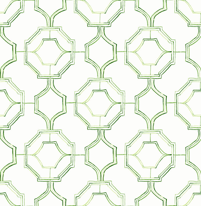Gallina Green Trellis Wallpaper