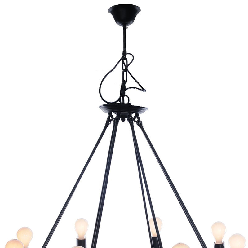 Hivvago 32" X 37" X 32" 8 Bulbs Rope  Pendant Lamp
