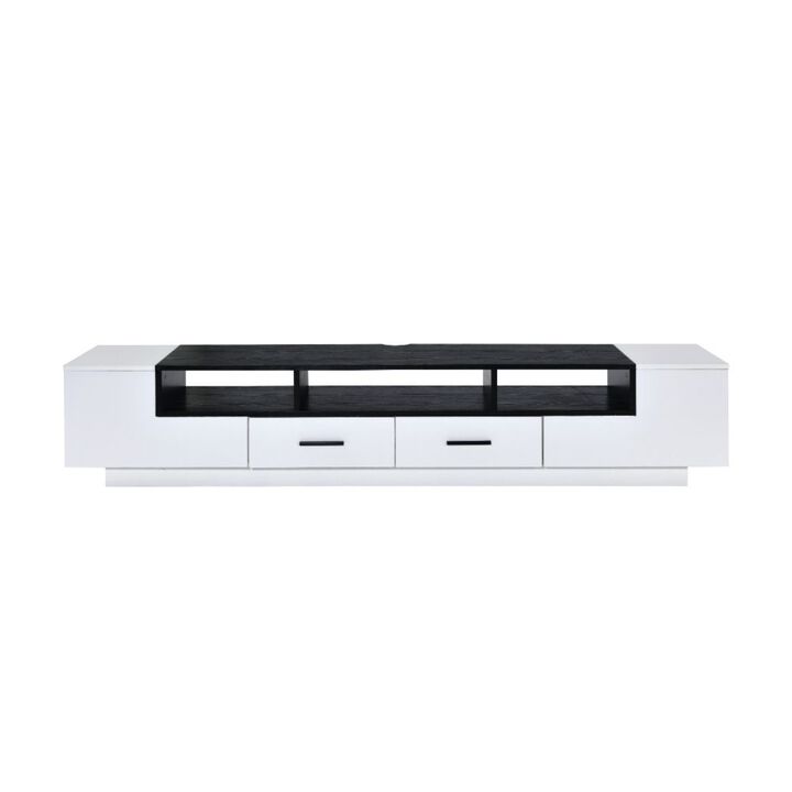 Acme Furniture TV Stand, White & Black