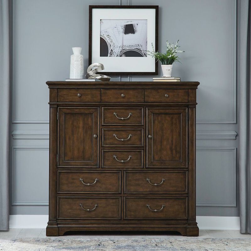 Liberty Furniture Arden Road 2 Door 10 Drawer Chest for Bedroom - Satin Cherry image number 2