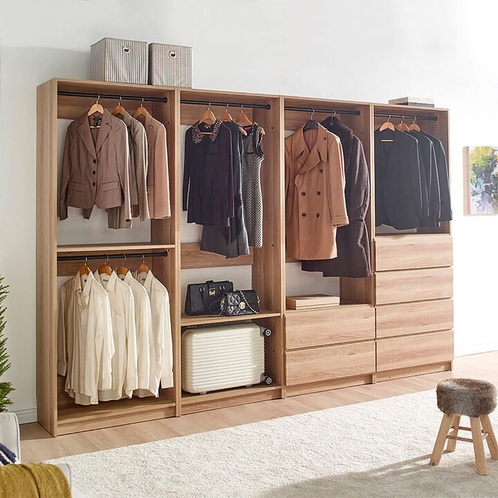 Prosper Oak Freestanding Walk in Wood Closet System