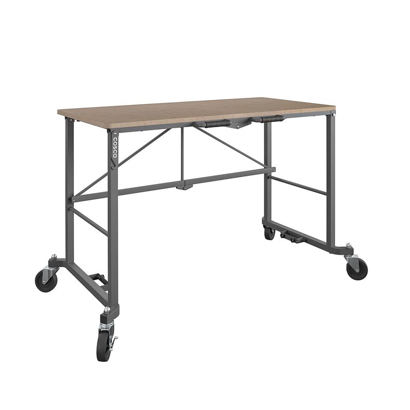 COSCO Portable Folding Work desk with MDF work top (Gray, 350 pounds) image number 5