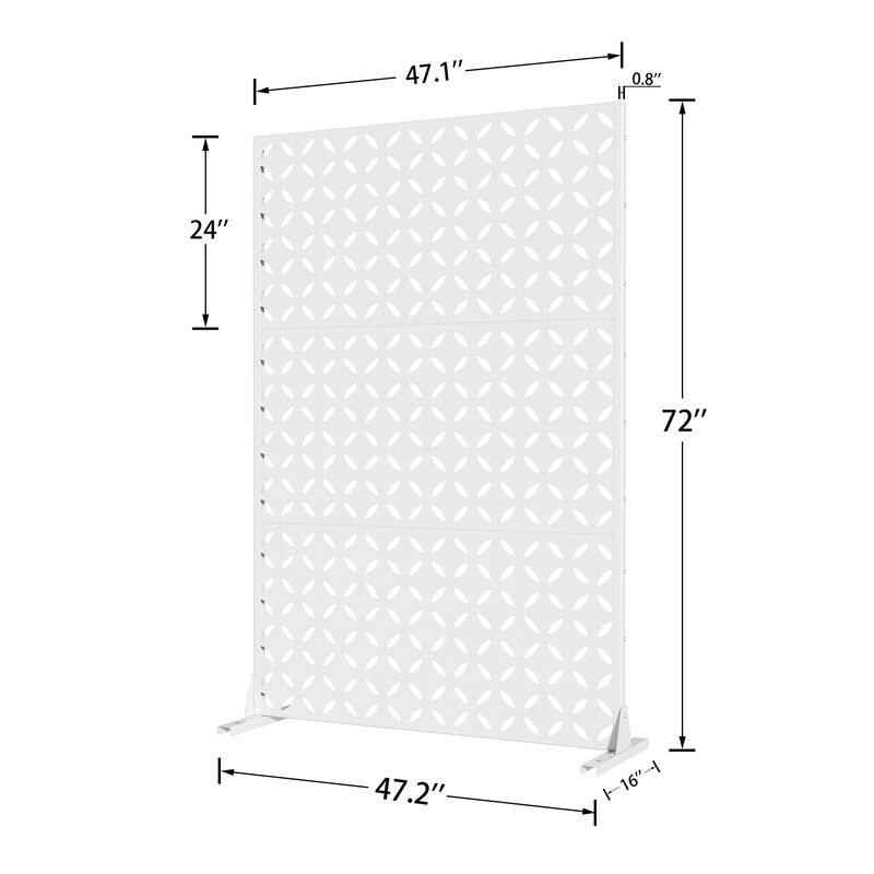 Arched Metal Outdoor Privacy Screen, Freestanding Outdoor Divider Decorative Privacy Fence