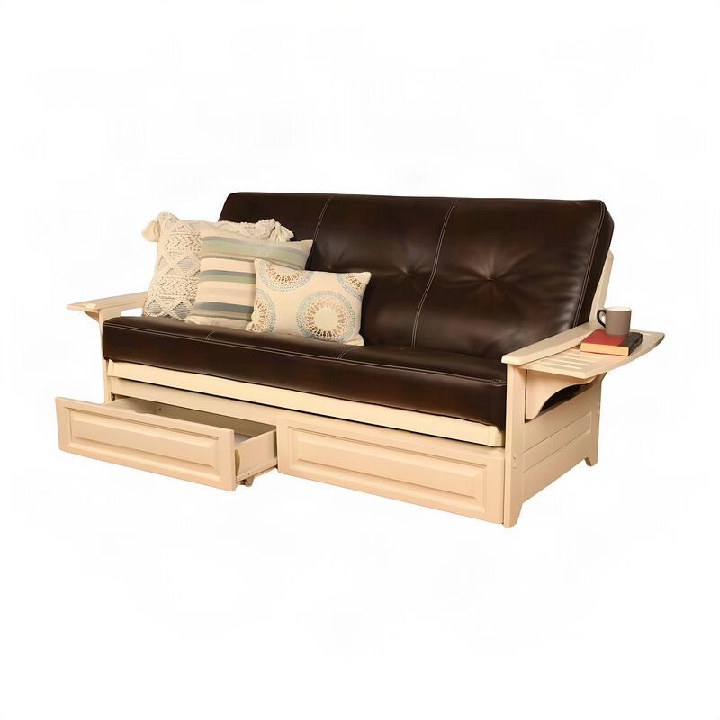 Phoenix Frame-Antique White Finish-Oregon Trail Java Mattress-Storage Drawers image number 0