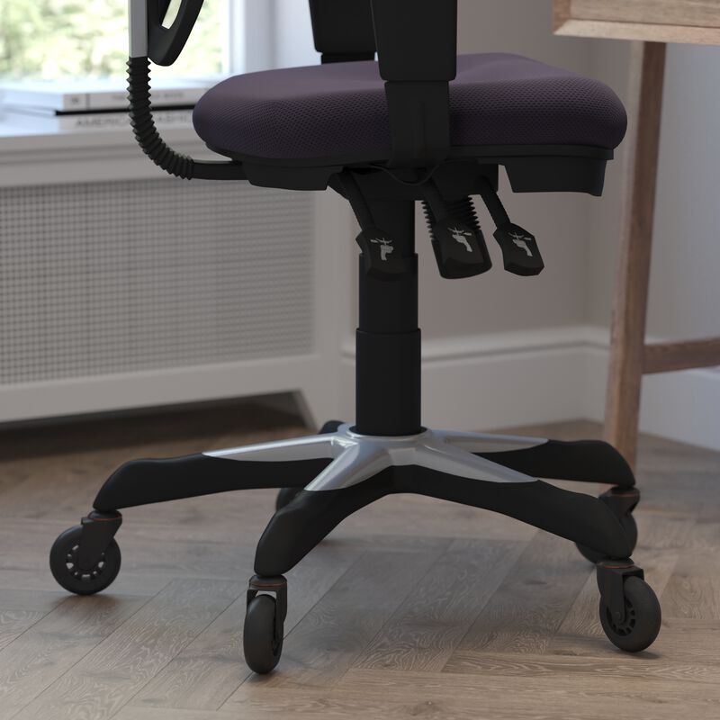 Nicholas Mid-Back   Mesh Multifunction Executive Swivel Ergonomic Office Chair with Adjustable Arms and Transparent Roller Wheels