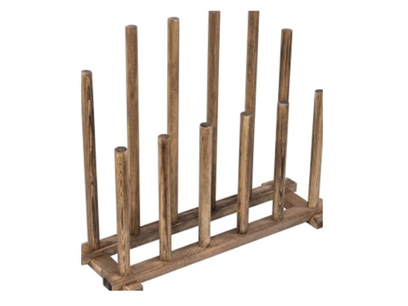 Entryway Wood Shoe Organizer Brown Rustic Burnt Solid Floor image number 0