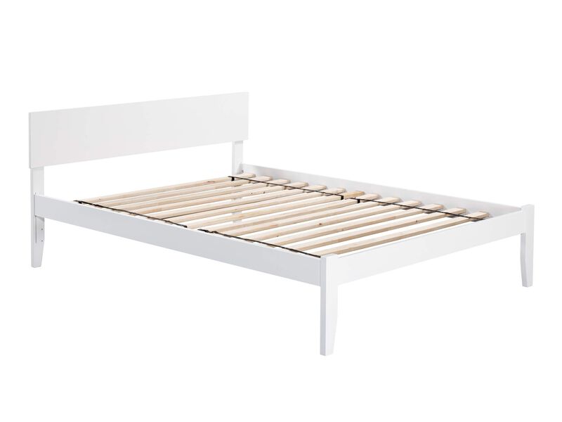 Atlantic FurnitureAFI, Orlando Queen Solid Wood Platform Bed with Attachable USB Charger, White