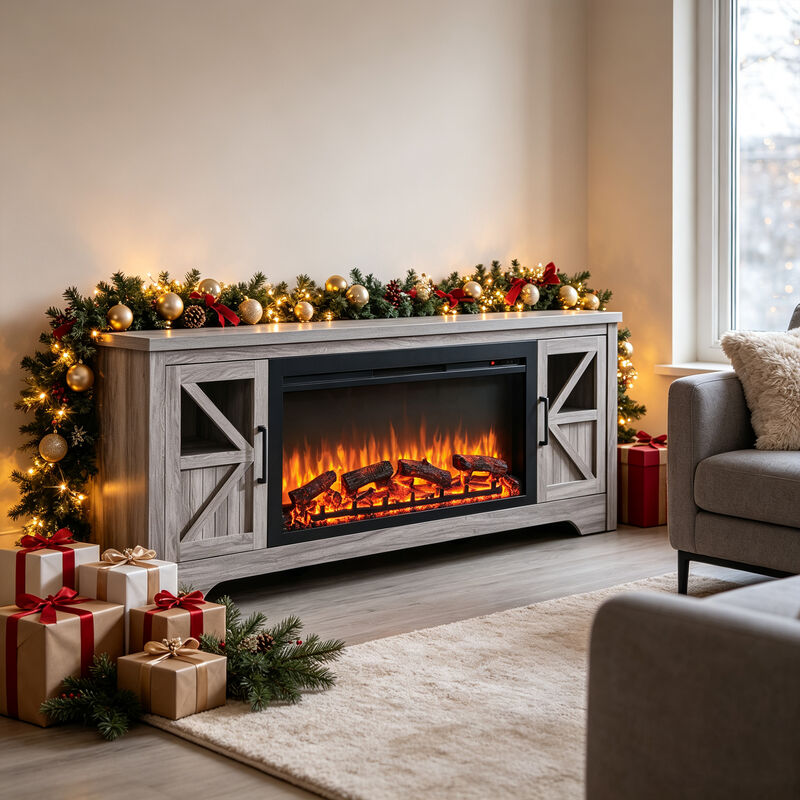 75" Fireplace TV Stand image number 2