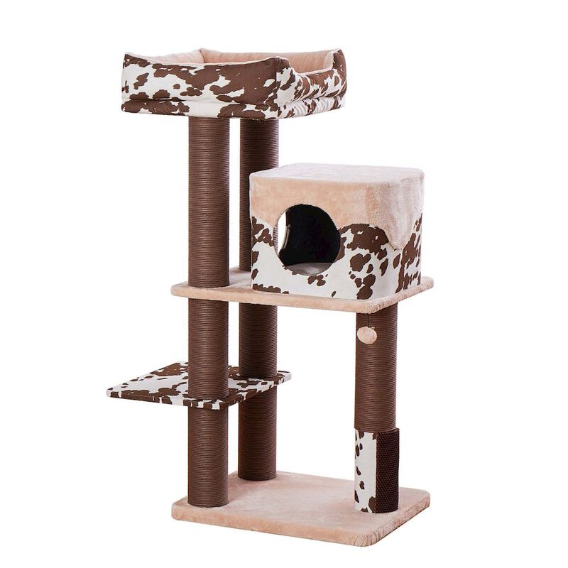 Petpals 50-in Cowboy Western Style Cat Tree, Brown