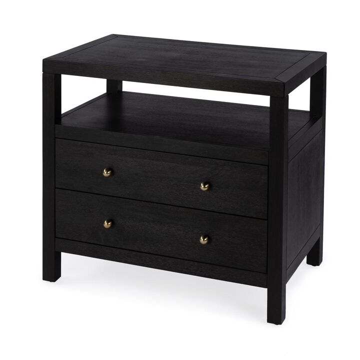 Butler Specialty Nora 2-Drawer Wide Nightstand, Coffee