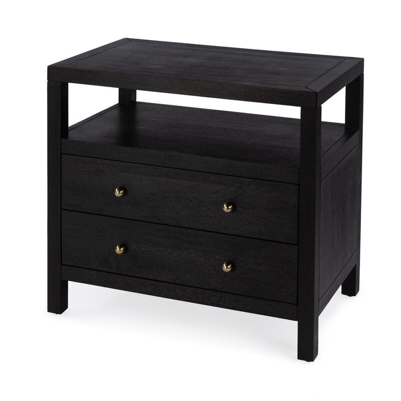 Butler Specialty Nora 2-Drawer Wide Nightstand, Coffee