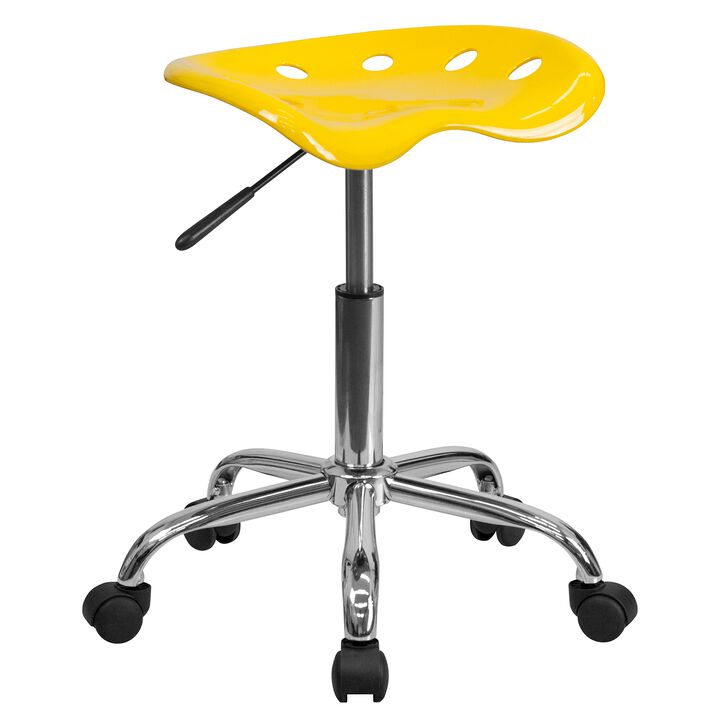 Flash Furniture Taylor Vibrant Yellow Tractor Seat and Chrome Stool