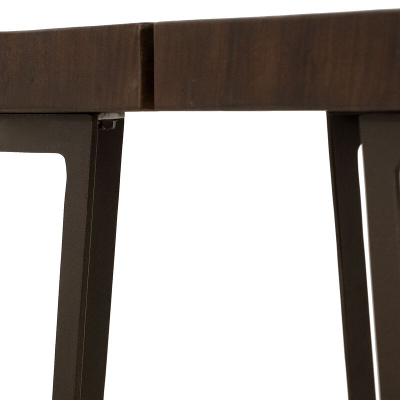 Ally Cocktail Coffee Table, Gold Metal, Walnut Brown Parota 47 Inch