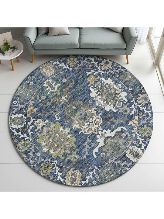 Silk Road SR8 Navy 8' Round Rug
