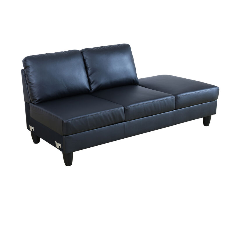 Lumzil Faux Leather Fabric L-Shaped Sectional Sofa image number 7