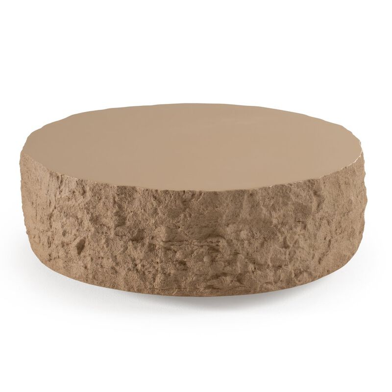 Modrest Quarry - Modern Beige Round Coffee Table